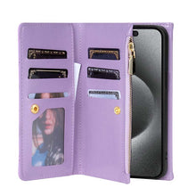 Görseli Galeri görüntüleyiciye yükleyin, Casekis 7-Slot Foldable Crossbody Wallet Phone Case Purple