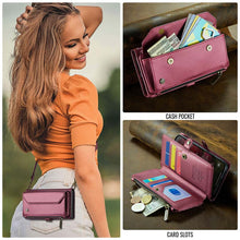 Load image into Gallery viewer, Casekis Cardholer Zipper Wallet Crossbody Phone Case Red