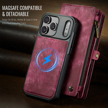 गैलरी व्यूवर में इमेज लोड करें, Casekis Wrist Strap Zipper Wallet Phone Case Red