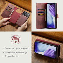 Load image into Gallery viewer, Casekis Detachable Leather Wallet Phone Case Red