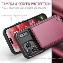Lade das Bild in den Galerie-Viewer, Casekis RFID Cardholder Wallet Phone Case Red Wine