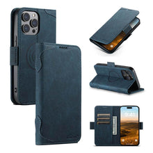 Load image into Gallery viewer, Casekis Leather Wallet Phone Case compatible with MagSafe Blue