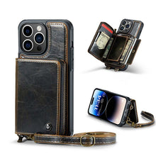 Carica l'immagine nel visualizzatore di Gallery, Casekis Zipper Crossbody Wallet RFID Phone Case Coffee