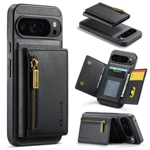Carregar imagem no visualizador da galeria, Casekis RFID Magnetic Detachable Leather Wallet Phone Case Black