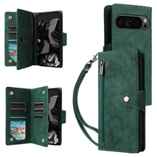 Carica l'immagine nel visualizzatore di Gallery, Casekis Studded Zip Leather Wallet Wristlet Phone Case Green