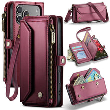 Load image into Gallery viewer, Casekis Cardholer Zipper Wallet Crossbody Phone Case Red
