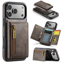 Carregar imagem no visualizador da galeria, Casekis RFID Magnetic Detachable Leather Wallet Phone Case Coffee
