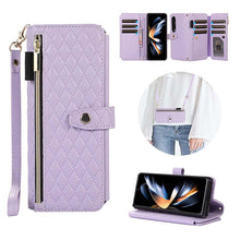 Görseli Galeri görüntüleyiciye yükleyin, Casekis Crossbody Cardholder Phone Case For Galaxy Z Fold 4 Purple