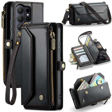 Load image into Gallery viewer, Casekis Cardholer Zipper Wallet Crossbody Phone Case Black