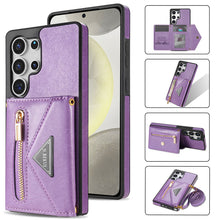 Load image into Gallery viewer, Casekis Crossbody Strap Leather Magnetic Wallet Phone Case Purple