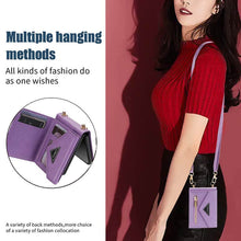 Carica l'immagine nel visualizzatore di Gallery, Casekis Crossbody Strap Leather Magnetic Wallet Case For Galaxy Z Flip 3 5G