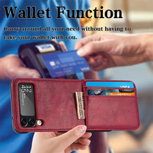 गैलरी व्यूवर में इमेज लोड करें, Casekis Folding Multi-card Leather Case for Galaxy Z Flip 3 5G