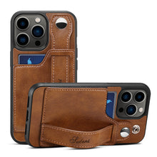 Load image into Gallery viewer, Casekis Wristband Stand Phone Case Brown