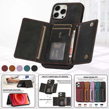 Carregar imagem no visualizador da galeria, Casekis Wallet Case Tri-fold Cardholder Phone Case Black