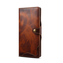 Carregar imagem no visualizador da galeria, Casekis Genuine Cowhide Leather Button Flip Phone Case For Galaxy S22 Ultra 5G