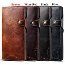 Carregar imagem no visualizador da galeria, Genuine Cowhide Leather Button Flip Phone Case For Samsung Galaxy S21 Ultra 5G - Casekis