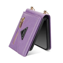 Carica l'immagine nel visualizzatore di Gallery, Casekis Crossbody Strap Leather Magnetic Wallet Case For Galaxy Z Flip 3 5G