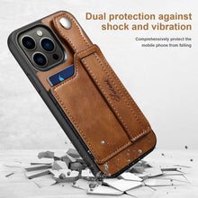 Load image into Gallery viewer, Casekis Wristband Stand Phone Case Brown