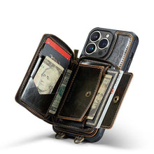 Carica l'immagine nel visualizzatore di Gallery, Casekis Zipper Crossbody Wallet RFID Phone Case Coffee