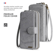 Muat gambar ke penampil Galeri, Casekis Zipper Wallet Detachable Phone Case Gray