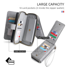 Muat gambar ke penampil Galeri, Casekis Zipper Wallet Detachable Phone Case Gray