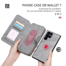 Muat gambar ke penampil Galeri, Casekis Zipper Wallet Detachable Phone Case Gray