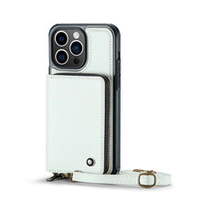 Carica l'immagine nel visualizzatore di Gallery, Casekis Zipper Crossbody Wallet RFID Phone Case White