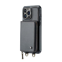 Charger l'image dans la galerie, Casekis Zipper Crossbody Wallet RFID Phone Case Black
