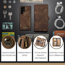 Load image into Gallery viewer, Casekis Zipper Wallet PU Leather Case Brown