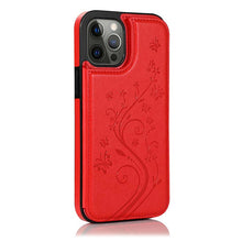 Load image into Gallery viewer, Casekis Butterfly Embossing Wallet Phone Case Red