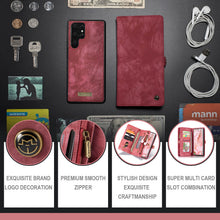 Load image into Gallery viewer, Casekis Zipper Wallet PU Leather Case Red