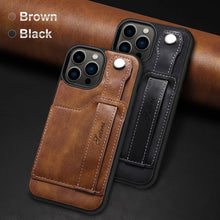Load image into Gallery viewer, Casekis Wristband Stand Phone Case Brown