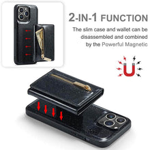 画像をギャラリービューアに読み込む, Casekis Glitter Cardholer Magnetic Phone Case Black