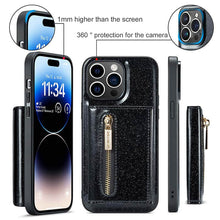 画像をギャラリービューアに読み込む, Casekis Glitter Cardholer Magnetic Phone Case Black