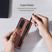 गैलरी व्यूवर में इमेज लोड करें, Casekis Leather Case With S-pen Slot for Galaxy Z Fold 3 5G