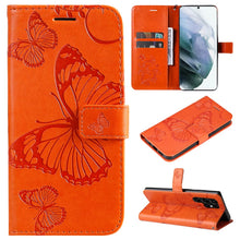 Muat gambar ke penampil Galeri, Casekis Embossed Butterfly Wallet Phone Case Orange