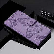 Load image into Gallery viewer, Casekis Embossed Butterfly Wallet Phone Case Purple