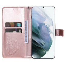 Load image into Gallery viewer, Casekis Embossed Butterfly Wallet Phone Case Rose Gold