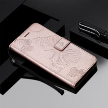Load image into Gallery viewer, Casekis Embossed Butterfly Wallet Phone Case Rose Gold