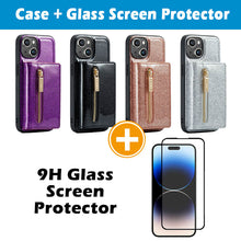 Load image into Gallery viewer, Casekis Glitter Cardholer Magnetic Phone Case for iPhone 14