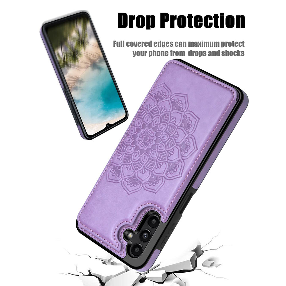 Casekis Mandala Embossed Phone Case Purple for Galaxy A13 5G