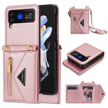 Carica l'immagine nel visualizzatore di Gallery, Casekis Crossbody Strap Leather Magnetic Wallet Case For Galaxy Z Flip 3 5G