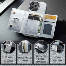 Muat gambar ke penampil Galeri, Casekis Glitter Cardholer Magnetic Phone Case Silver