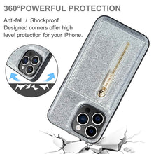 Muat gambar ke penampil Galeri, Casekis Glitter Cardholer Magnetic Phone Case Silver