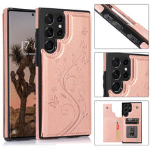 Load image into Gallery viewer, Casekis Butterfly Embossing Wallet Phone Case Rose Gold