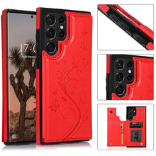 Load image into Gallery viewer, Casekis Butterfly Embossing Wallet Phone Case Red