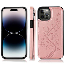 Load image into Gallery viewer, Casekis Butterfly Embossing Wallet Phone Case Rose Gold