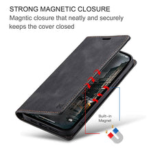 Load image into Gallery viewer, Casekis Retro RFID Wallet Phone Case Black