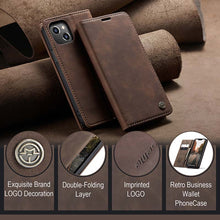 Load image into Gallery viewer, Casekis Retro Wallet Case For iPhone 14