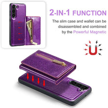 Cargar imagen en el visor de la galería, Casekis Glitter Cardholer Magnetic Phone Case for Galaxy S23 Plus 5G